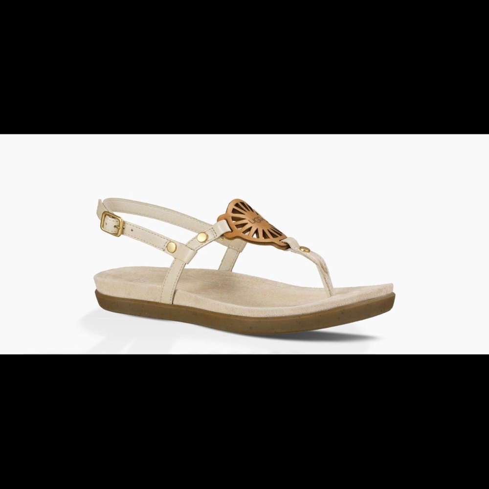 UGG Australia Ayden Chestnut flat leather sandal